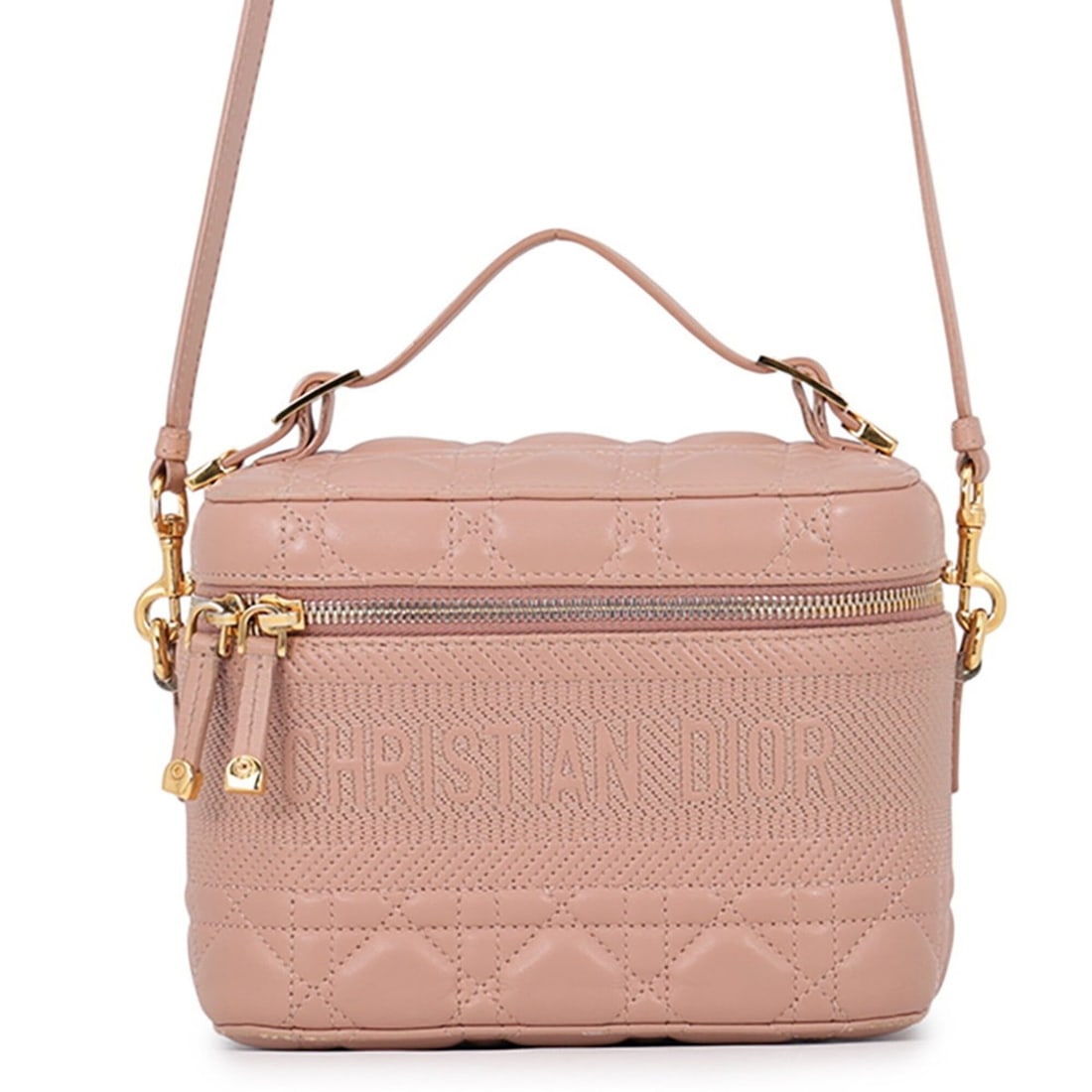 Christian Dior Cannage Vanity Small Lambskin Handbag S5488UNTR 2-way for Women: --- Catalog ---Category: SizeWeight: 420g / 14.81oz.Size (HxWxD): 14cm x 18cm x 10cm / 5.51'' x 7.08'' x 3.93''Strap Length: 122cm - 128cm / 48.03'' - 50.39''Category: DesignType: Handbag, Shoulder ba