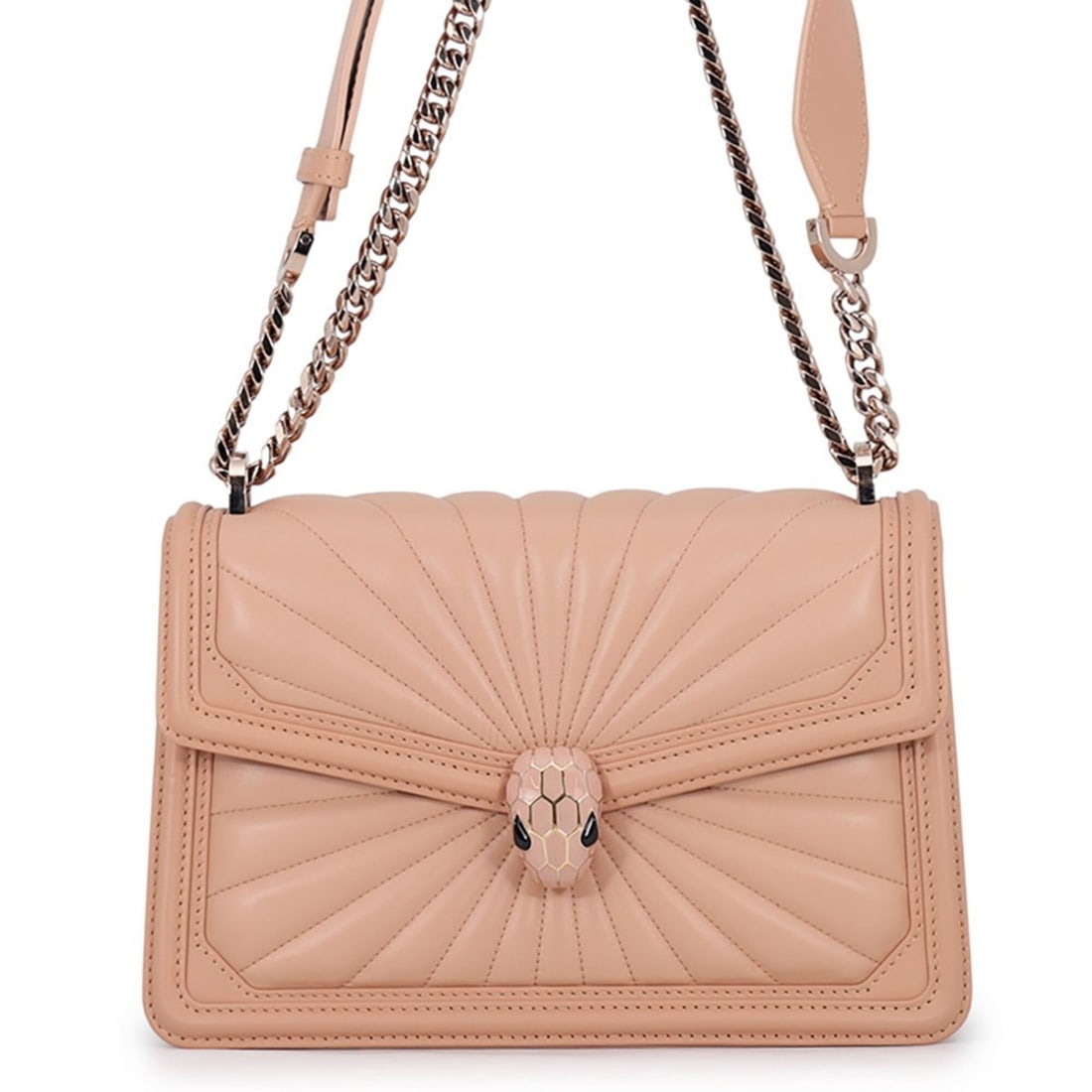 BVLGARI Chain Shoulder Bag Serpenti Diamond Blast Leather 291507 Handbag (1 of 18)