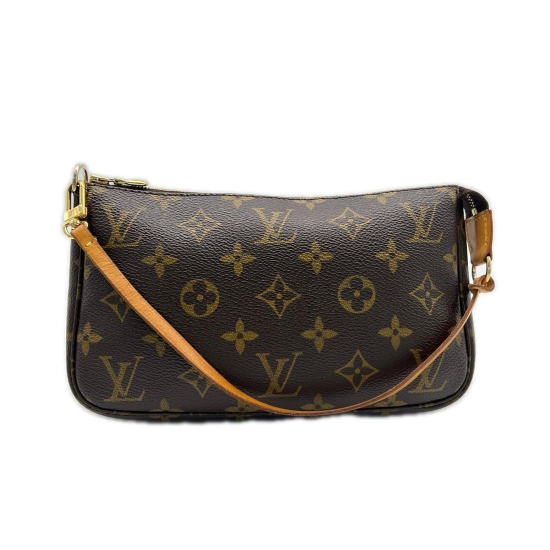 LOUIS VUITTON Monogram Pochette Accessoires M51980 Handbag Brown Beige Women's (1 of 12)