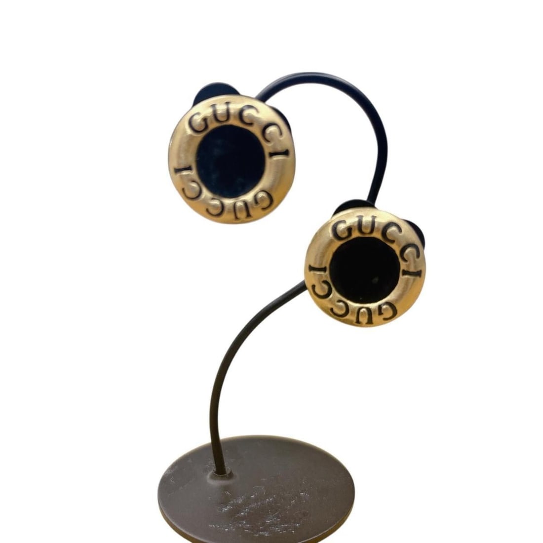 GUCCI earrings with logo, large size, GP gold.: --- Catalog ---Category: SizeWeight: 13g / 0.45oz.Size (HxWxD): 20.00mm x 20.00mm / 0.79'' x 0.79''Category: DesignType: Clip earringsColor: GoldFinish: Gold platedGender: WomenCategory: GeneralBrand: