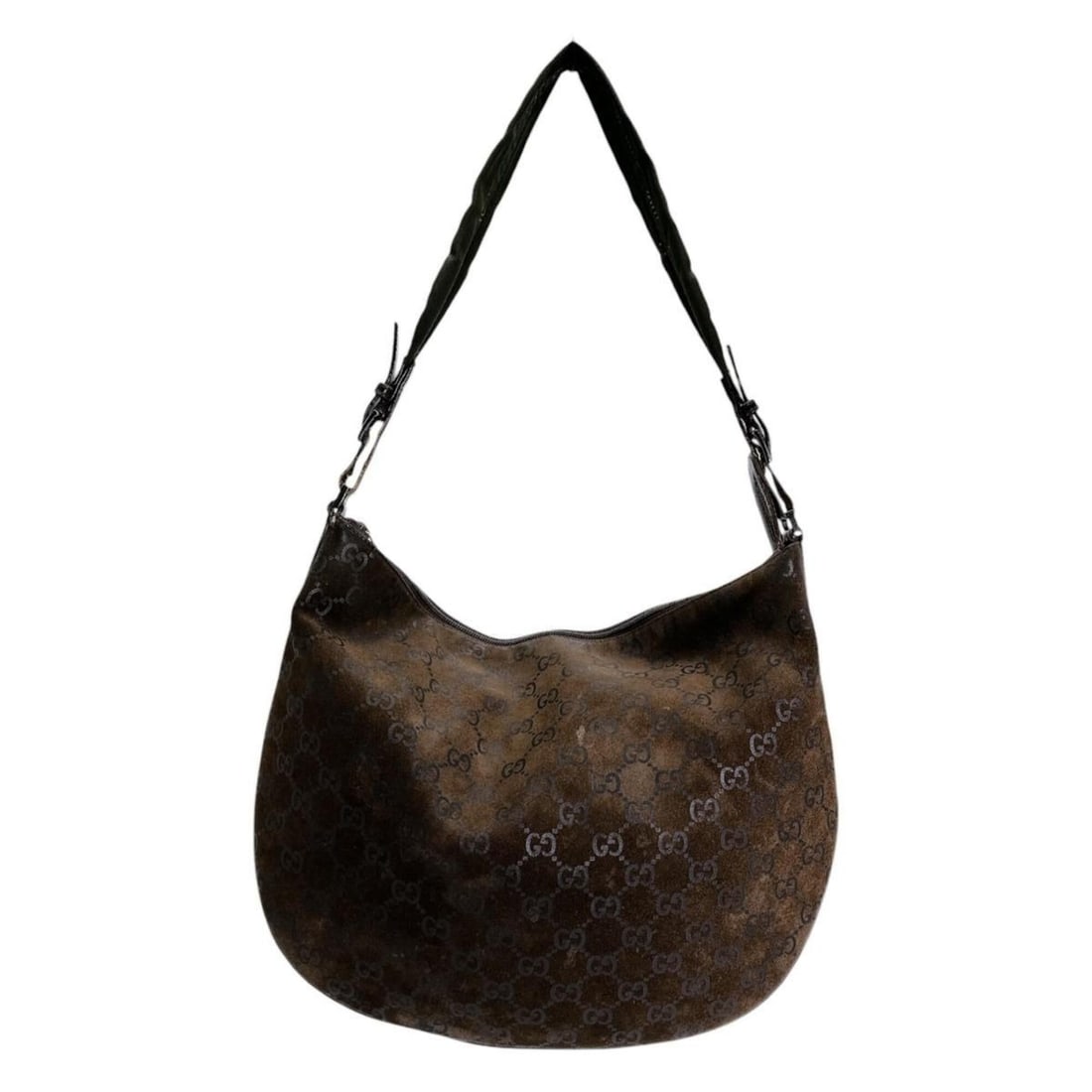 GUCCI Suede Shoulder Bag, One Handle, Square, GG Crystal, 001/1206 Brown (1 of 20)