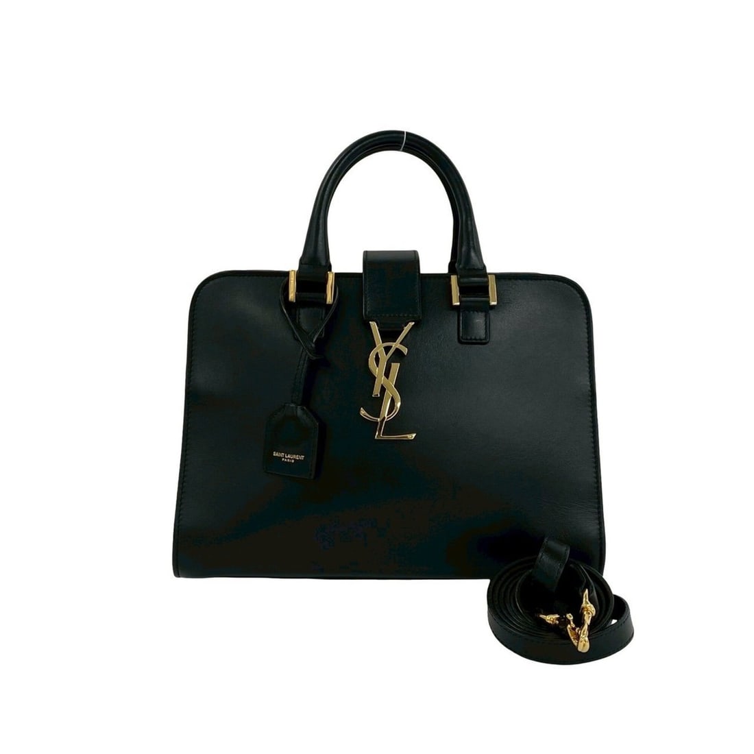 Yves Saint Laurent SAINT LAURENT PARIS Baby Cabas Leather 2-way Handbag/Shoulder Bag, Black, 10091: --- Catalog ---Category: SizeSize (HxWxD): 19cm x 26cm x 13cm / 7.48'' x 10.23'' x 5.11''Category: DesignType: Handbag, Shoulder bagColor: BlackGender: WomenMaterial: Leather Category: GeneralBrand: S