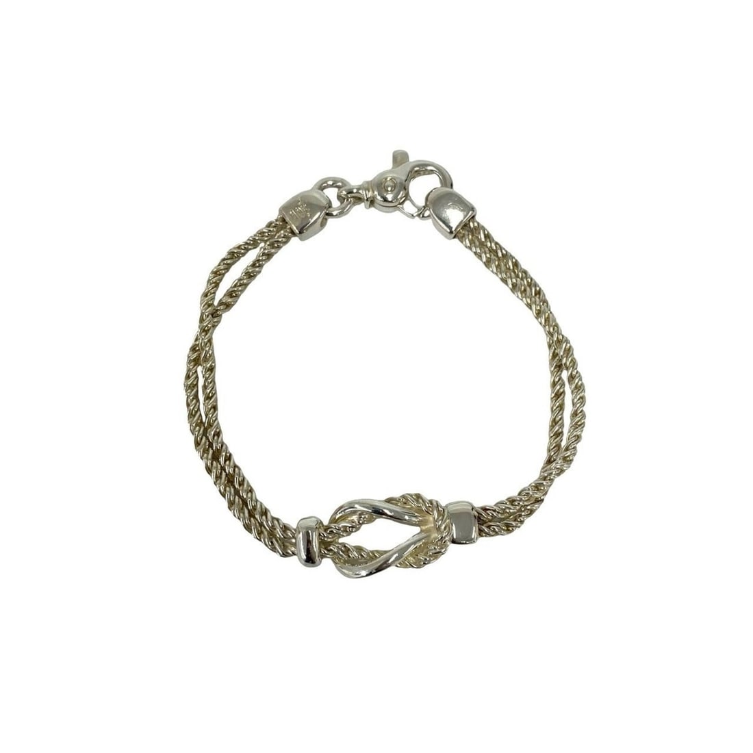 TIFFANY&Co. Tiffany Center Knot Double Rope Chain Bracelet, Sterling Silver 925, Accessory, Silver,: --- Catalog ---Category: SizeLength: 18cm / 7.08''Category: DesignType: Charm braceletColor: SilverGender: WomenMaterial: Silver 925Category: GeneralBrand: Tiffany--- Item List ---Section: ConditionRa