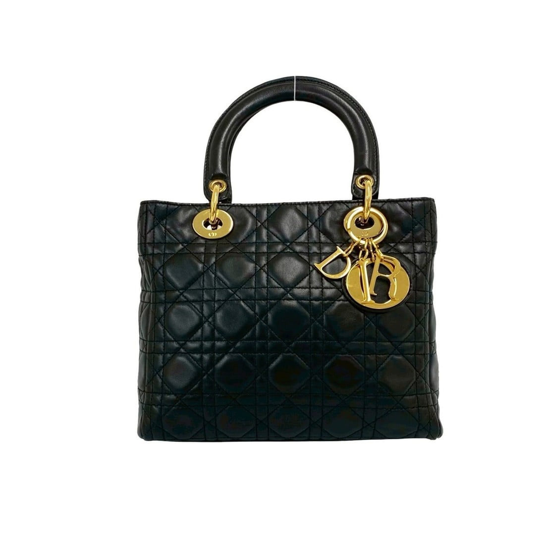 Christian Dior Lady Cannage Lambskin Leather Handbag Mini Tote Bag Black 17068: --- Catalog ---Category: SizeSize (HxWxD): 19.5cm x 24cm x 11.5cm / 7.67'' x 9.44'' x 4.52''Category: DesignType: Handbag, Tote bagColor: BlackGender: WomenMaterial: Leather Leather/Fur Type: Lambskin