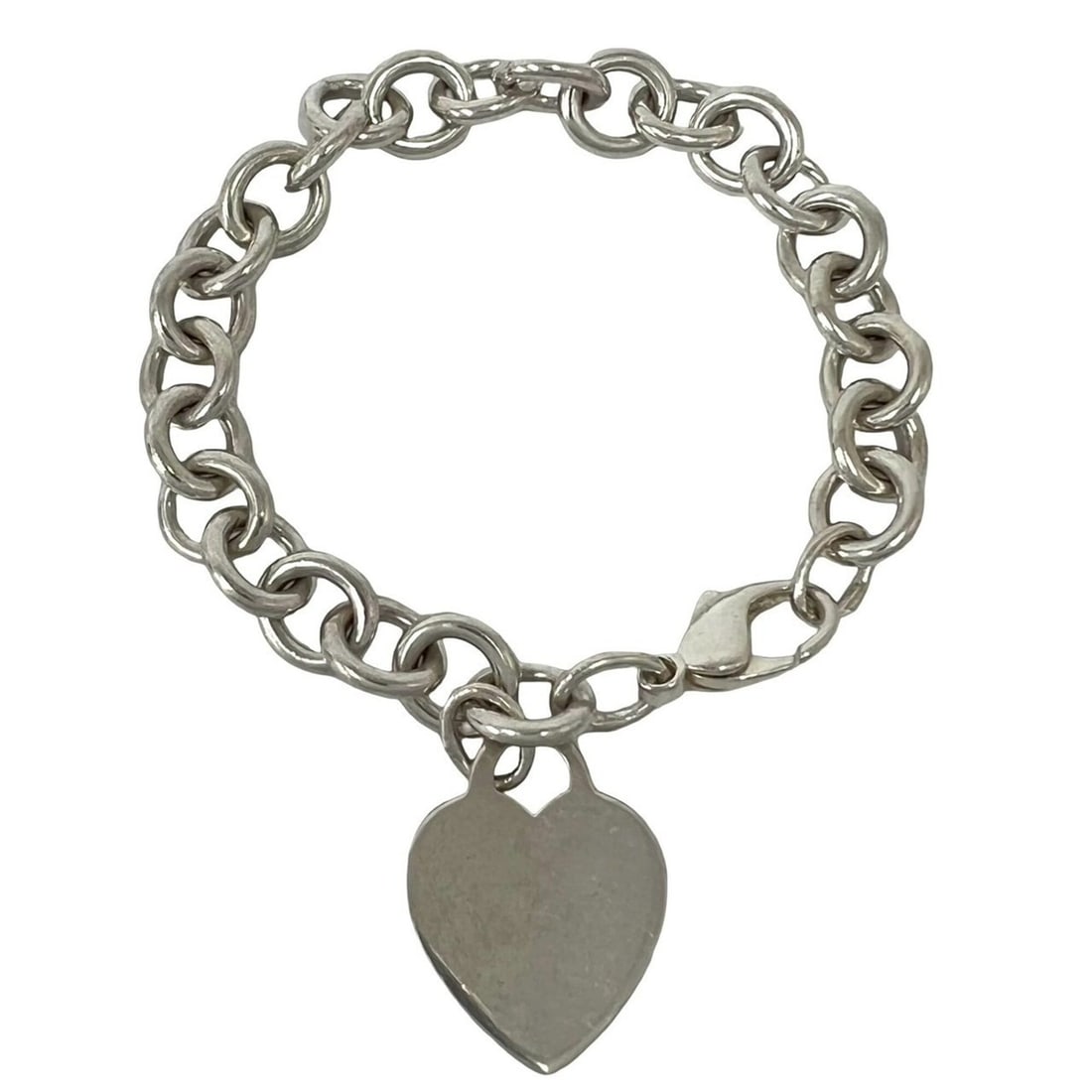 TIFFANY&Co. Tiffany Vintage Return to Heart Bracelet, Sterling Silver 925 Chain Accessory, 28033 (1 of 13)