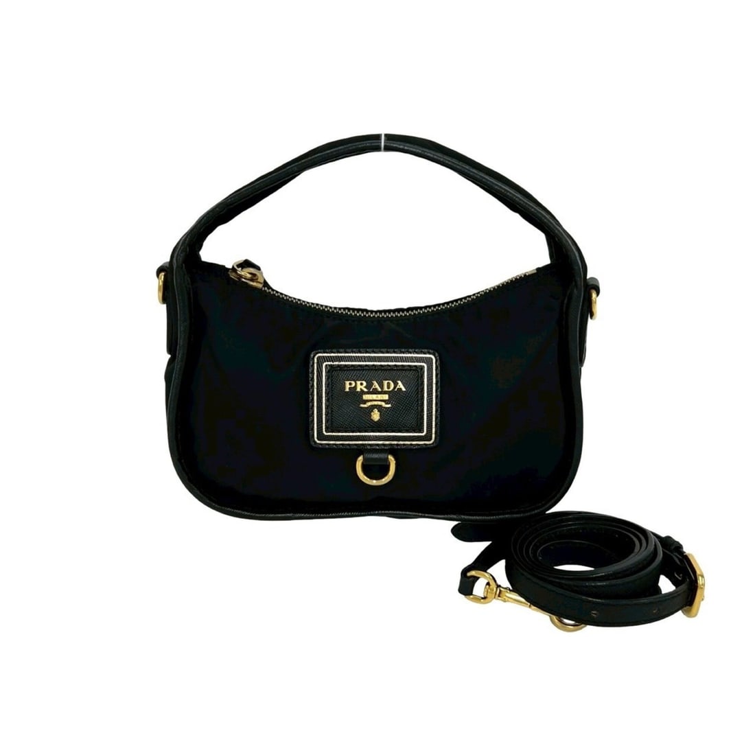 PRADA Prada Logo Hardware Tessuto Nylon Leather Genuine 2-way Mini Shoulder Bag Handbag Black 16796: --- Catalog ---Category: SizeSize (HxWxD): 12cm x 19.5cm x 8cm / 4.72'' x 7.67'' x 3.14''Category: DesignType: Handbag, Shoulder bagColor: BlackGender: WomenMaterial: Nylon , Leather Category: General