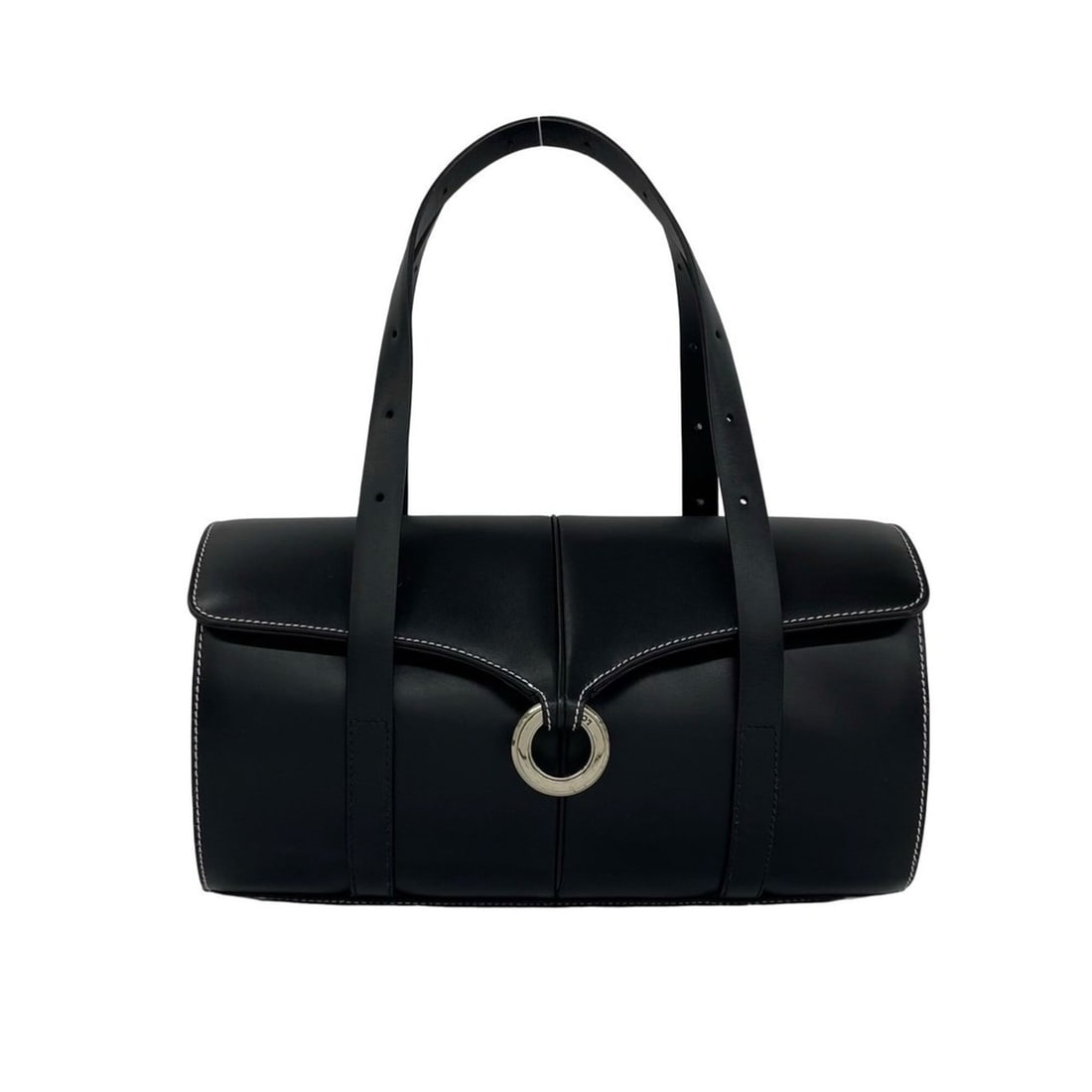 LOEWE (Loewe) Logo-Engraved Hardware Leather Handbag Mini Boston Bag Drum Black 34527: --- Catalog ---Category: SizeSize (HxWxD): 14cm x 26.5cm x 12cm / 5.51'' x 10.43'' x 4.72''Category: DesignType: Boston bag, HandbagColor: BlackGender: WomenMaterial: Leather Category: GeneralBrand: L