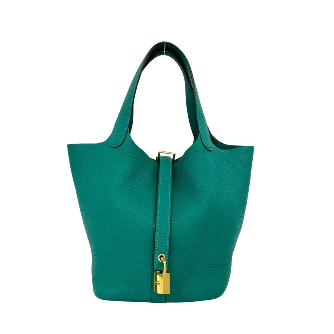 HERMES Picotin Lock Taurillon Clemence Handbag Mini Tote Bag Vert Vertigo 36067: --- Catalog ---Category: SizeSize (HxWxD): 18cm x 15cm x 19cm / 7.08'' x 5.9'' x 7.48''Category: DesignType: HandbagColor: GreenGender: WomenMaterial: Taurillon clemence leather Category: GeneralBrand
