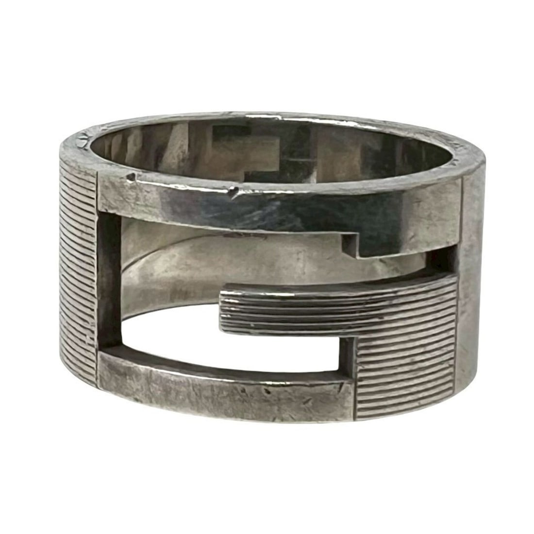 GUCCI Square G Motif Ring, Sterling Silver 925, Men's Accessory, Silver, 45110