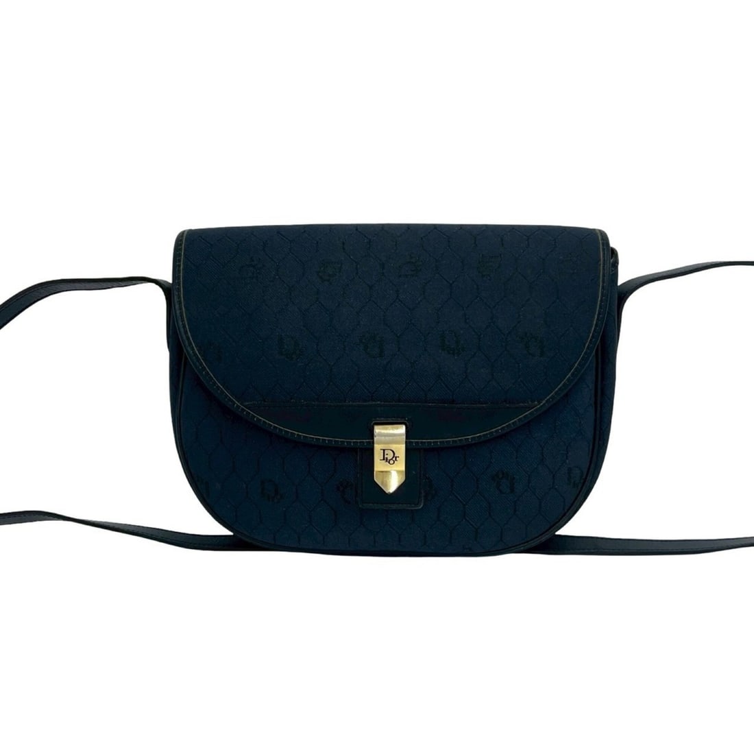Christian Dior Honeycomb Pattern Logo Leather and Canvas Mini Shoulder Bag/Pouch Navy 34303: --- Catalog ---Category: SizeSize (HxWxD): 19cm x 22cm x 6cm / 7.48'' x 8.66'' x 2.36''Category: DesignType: Pochette, Shoulder bagColor: NavyGender: WomenMaterial: Leather , Canvas Category: GeneralB