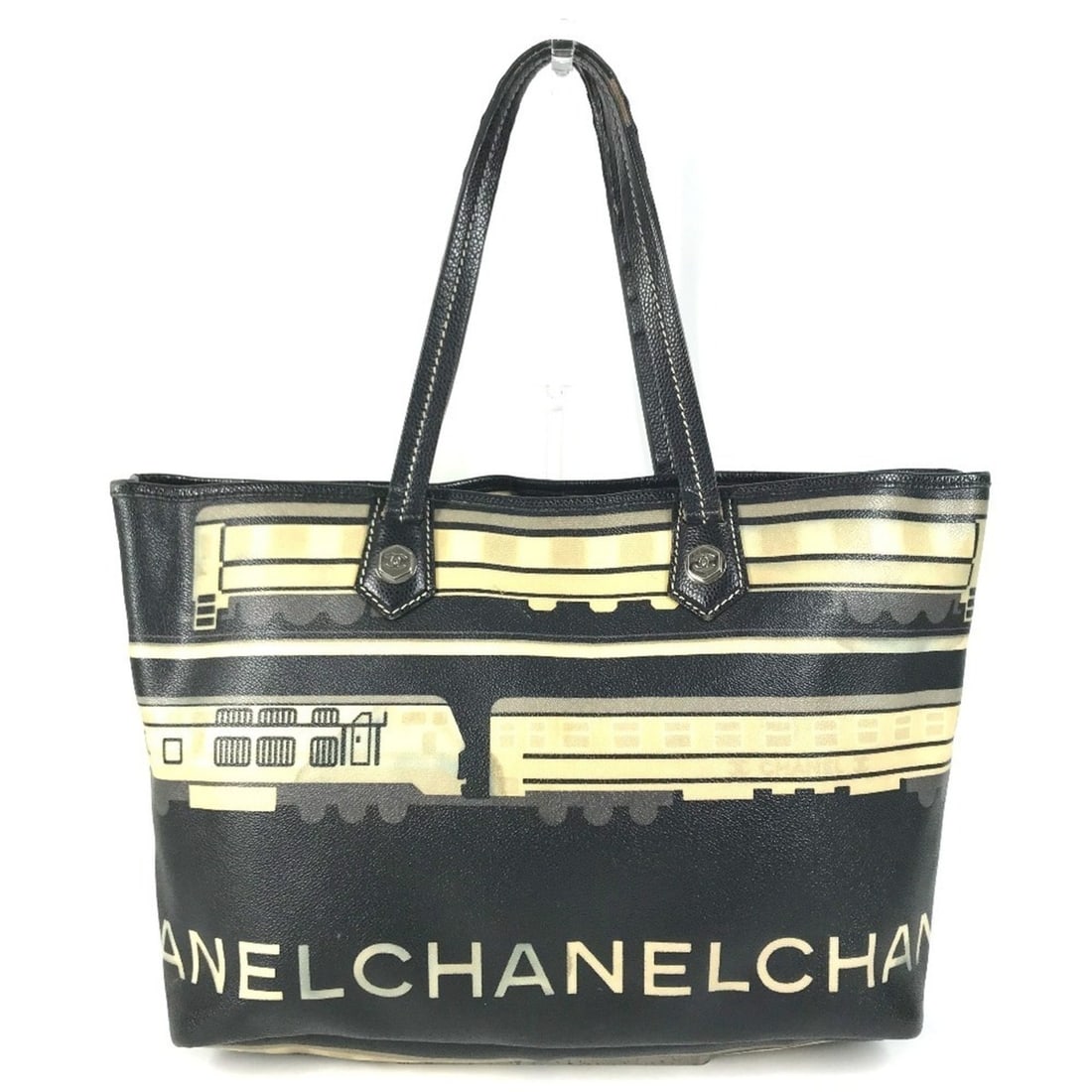 CHANEL Central Station Shoulder Bag, Tote Leather, Women's, Black