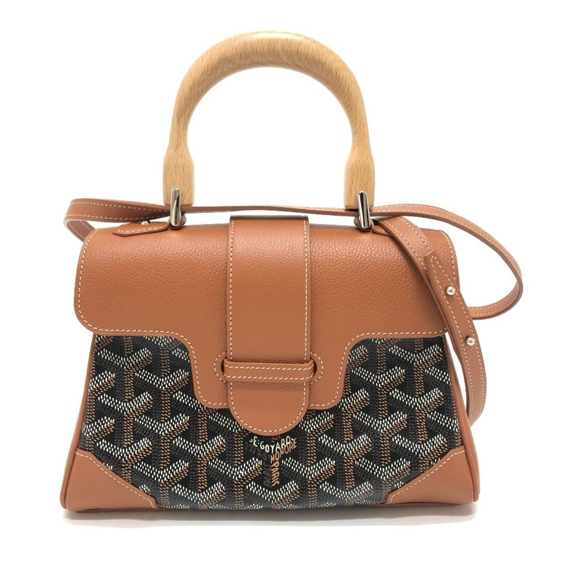 GOYARD Saigon Mini Soft Bag, 2-Way Crossbody Shoulder Handbag, Coated Canvas, Leather, Women's,