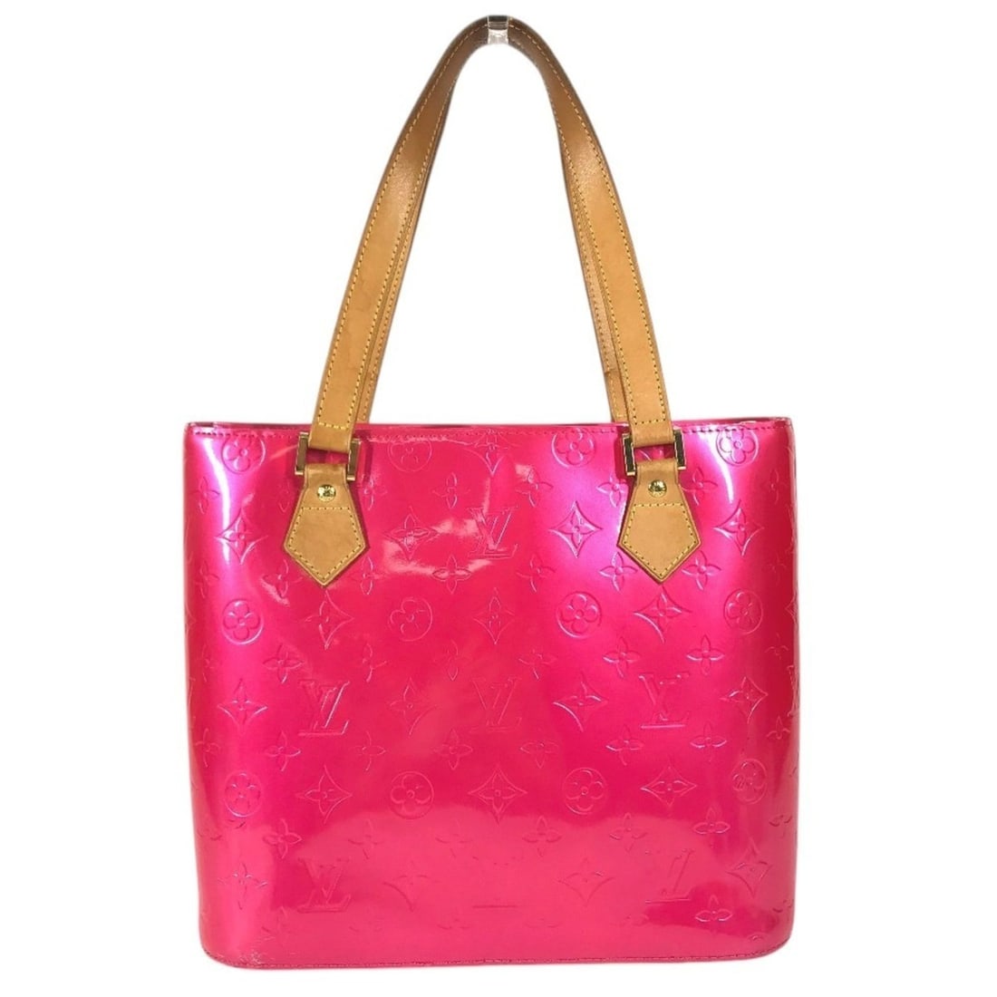 LOUIS VUITTON M91219 Monogram Vernis Houston Bag Tote Shoulder Handbag Canvas Men's Women's Fuchsia