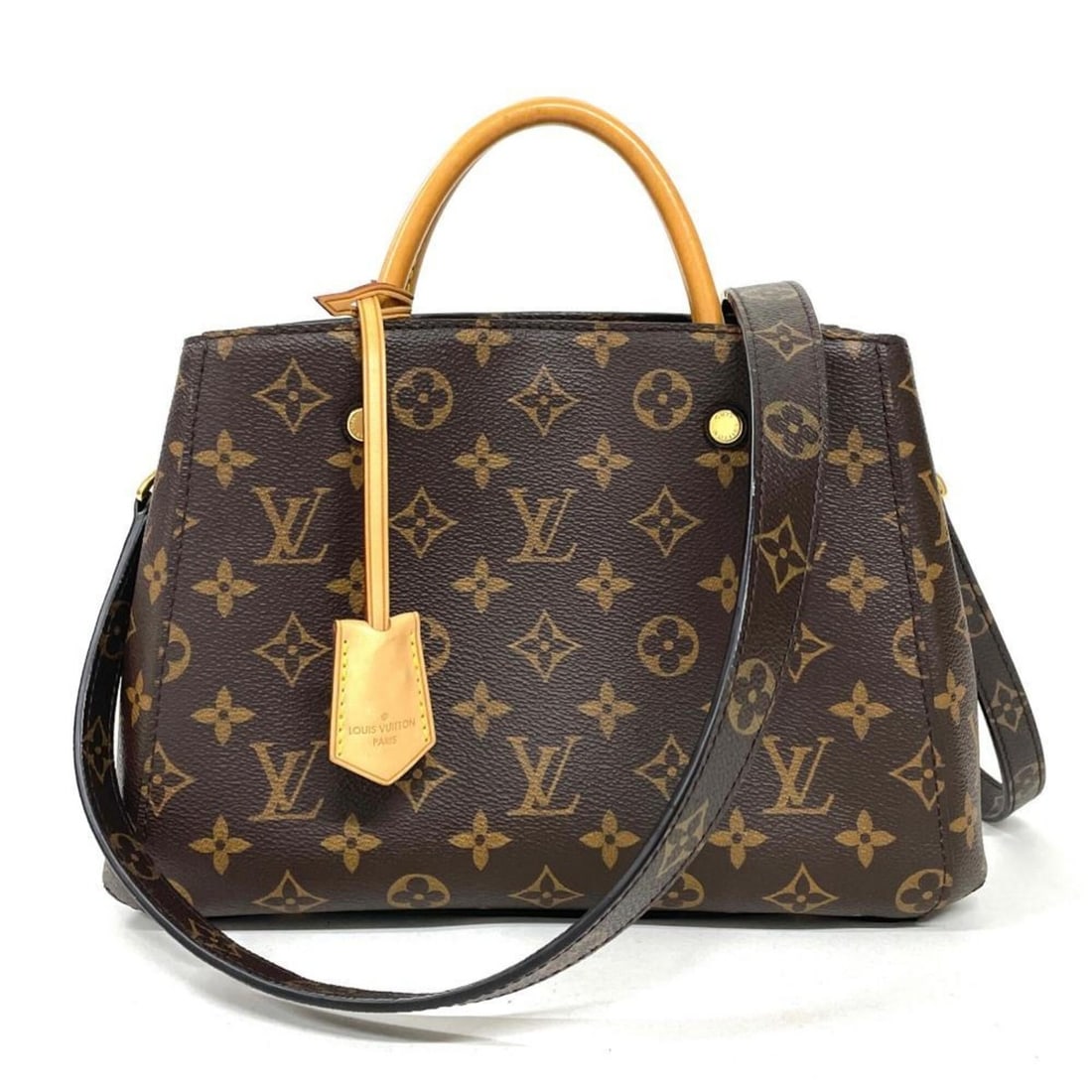 Louis Vuitton Montaigne BB handbag, Monogram canvas, M41055, brown with gold hardware.
