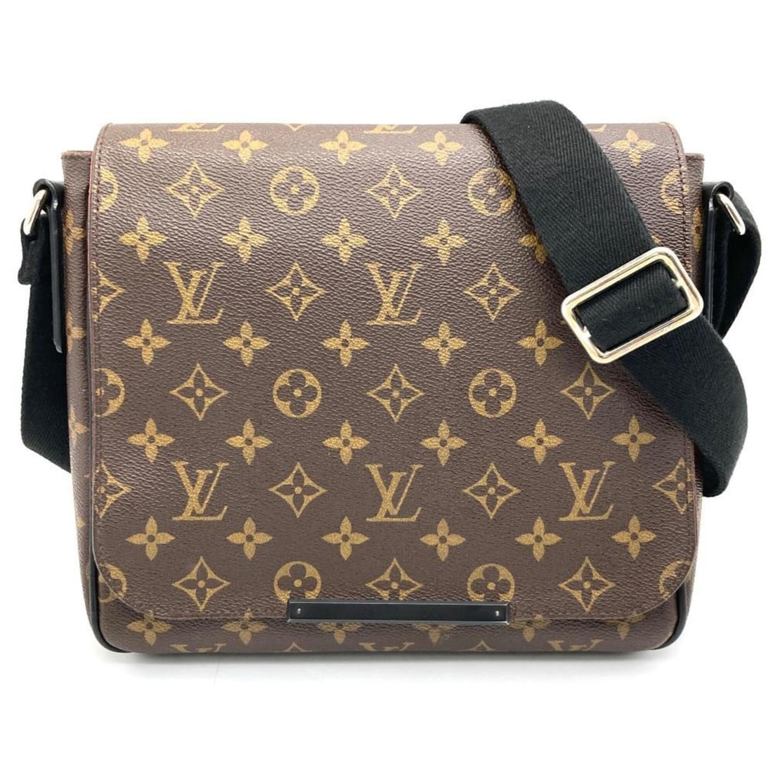 Louis Vuitton District PM Shoulder Bag, Monogram Macassar, M40935 Brown, CA3154, Women's