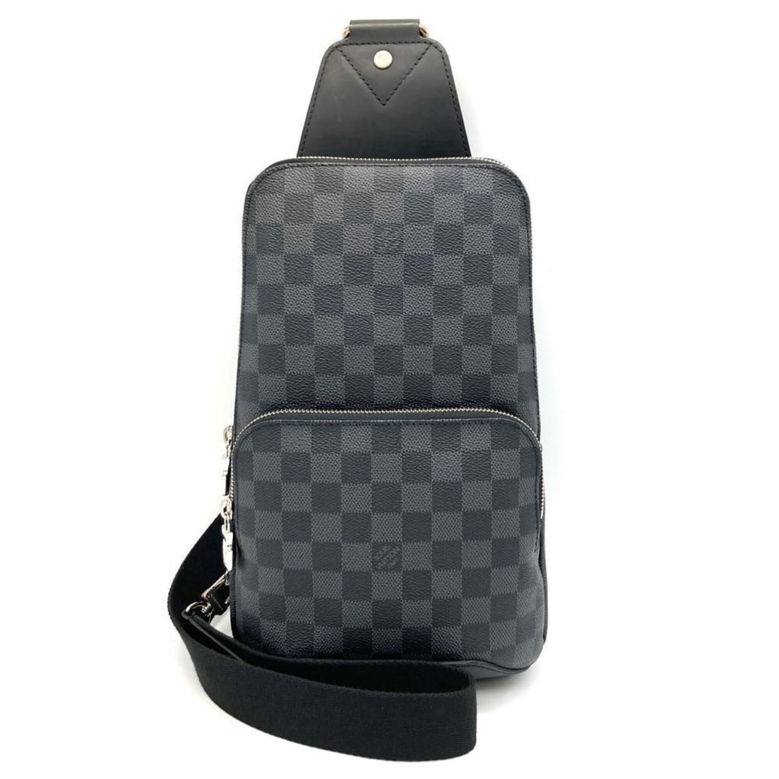 Louis Vuitton Avenue Sling Bag Body Damier Graphite N41719 Black MB1188 Men's (1 of 12)