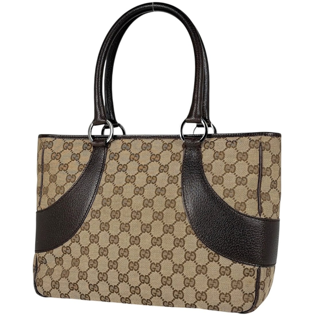 Gucci GUCCI Tote Bag GG Pattern Canvas Beige Brown 113011 Women's: --- Catalog ---Category: SizeSize (HxWxD): 22cm x 32cm x 10cm / 8.66'' x 12.59'' x 3.93''Category: DesignType: Tote bagColor: Beige brownGender: WomenMaterial: GG canvas , Leather Category: GeneralLin