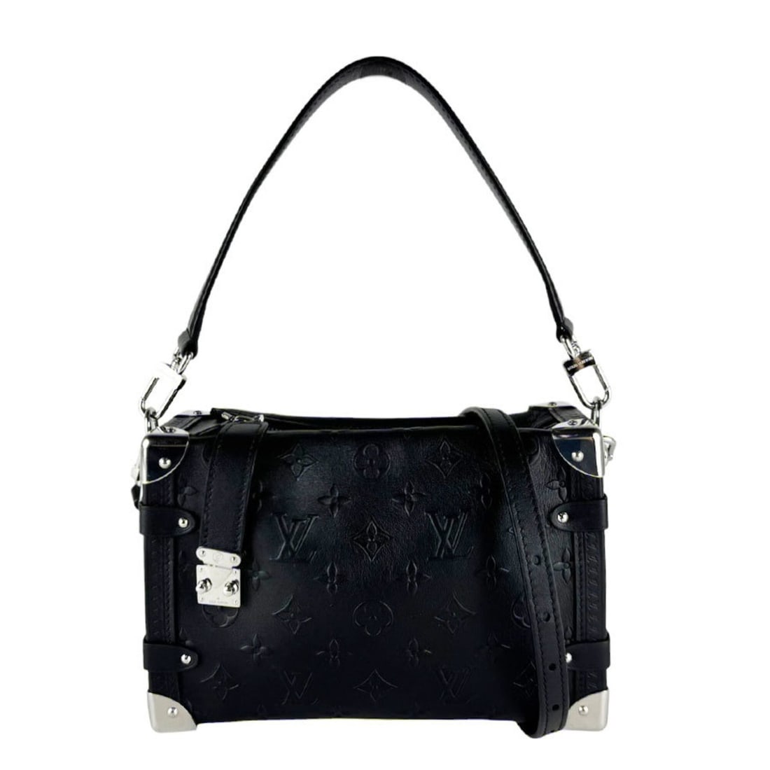 Louis Vuitton LOUIS VUITTON Shoulder Bag Handbag Monogram Bold Side Trunk MM Leather Black Women's
