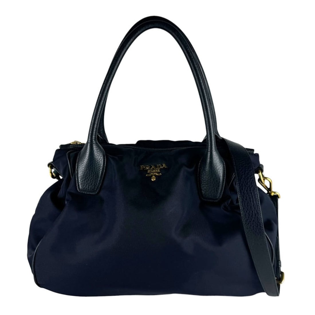 Prada PRADA handbag/shoulder bag, nylon and leather, navy, women's, z10602