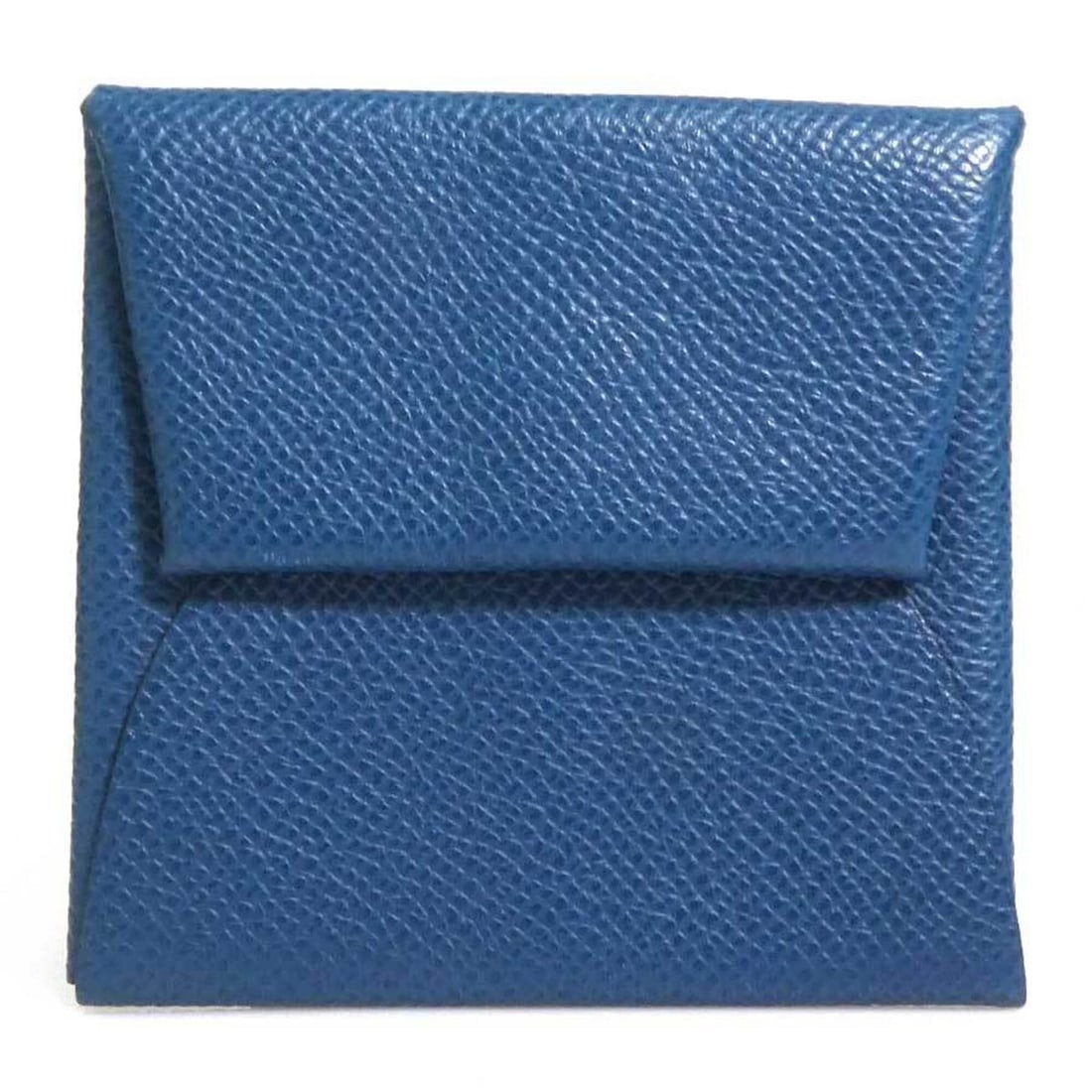 Hermes HERMES Wallet/Coin Purse Bastia Leather Light Navy Men's/Women's e62106a (1 of 12)
