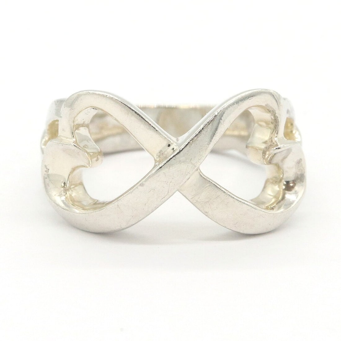 Tiffany & Co. Paloma Picasso Double Loving Heart Ring, Sterling Silver 925, US Size 6.5-6.75 JP1,