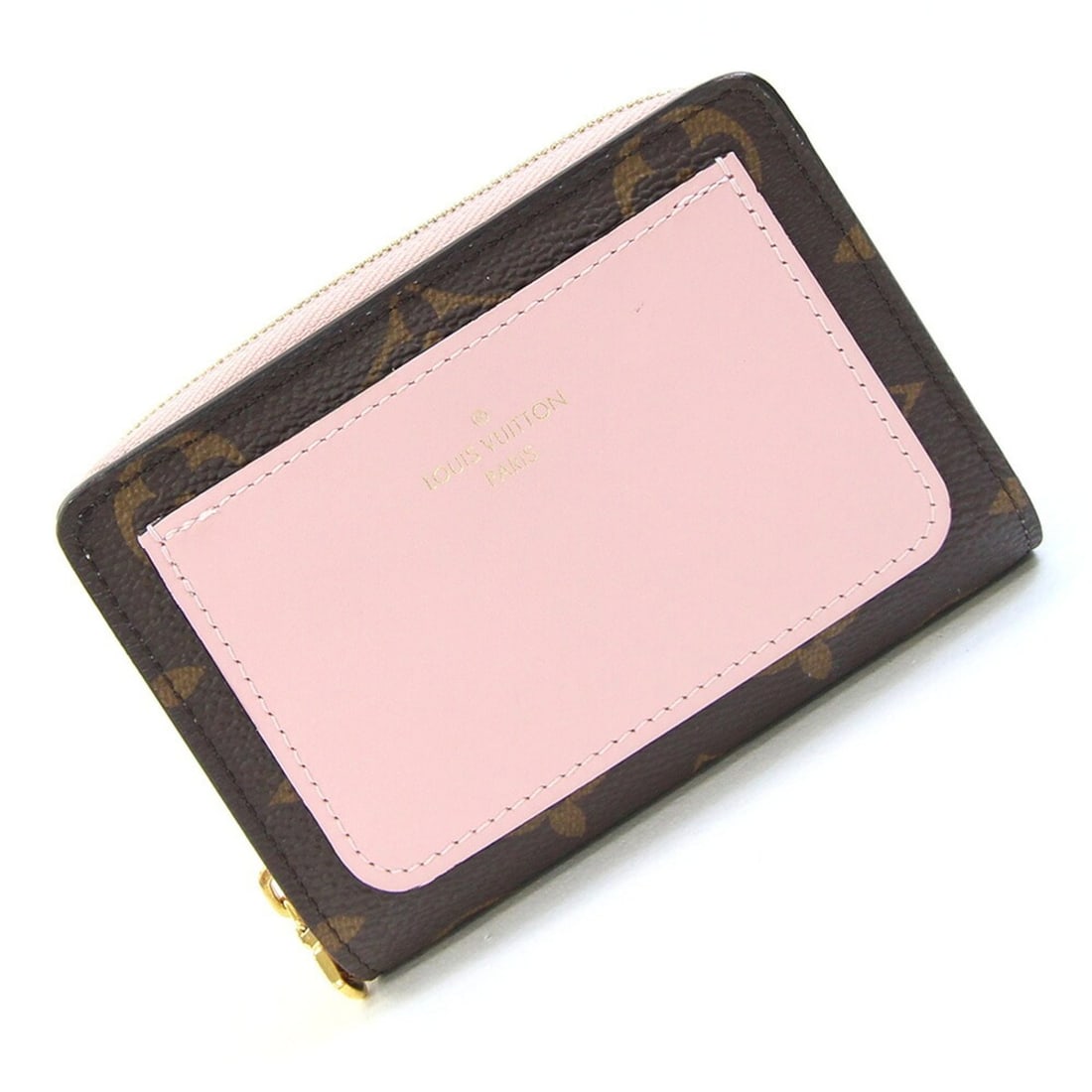 Louis Vuitton Bi-fold Wallet Monogram Portefeuille Lou M82378 Rose Ballerine Round Compact Women's