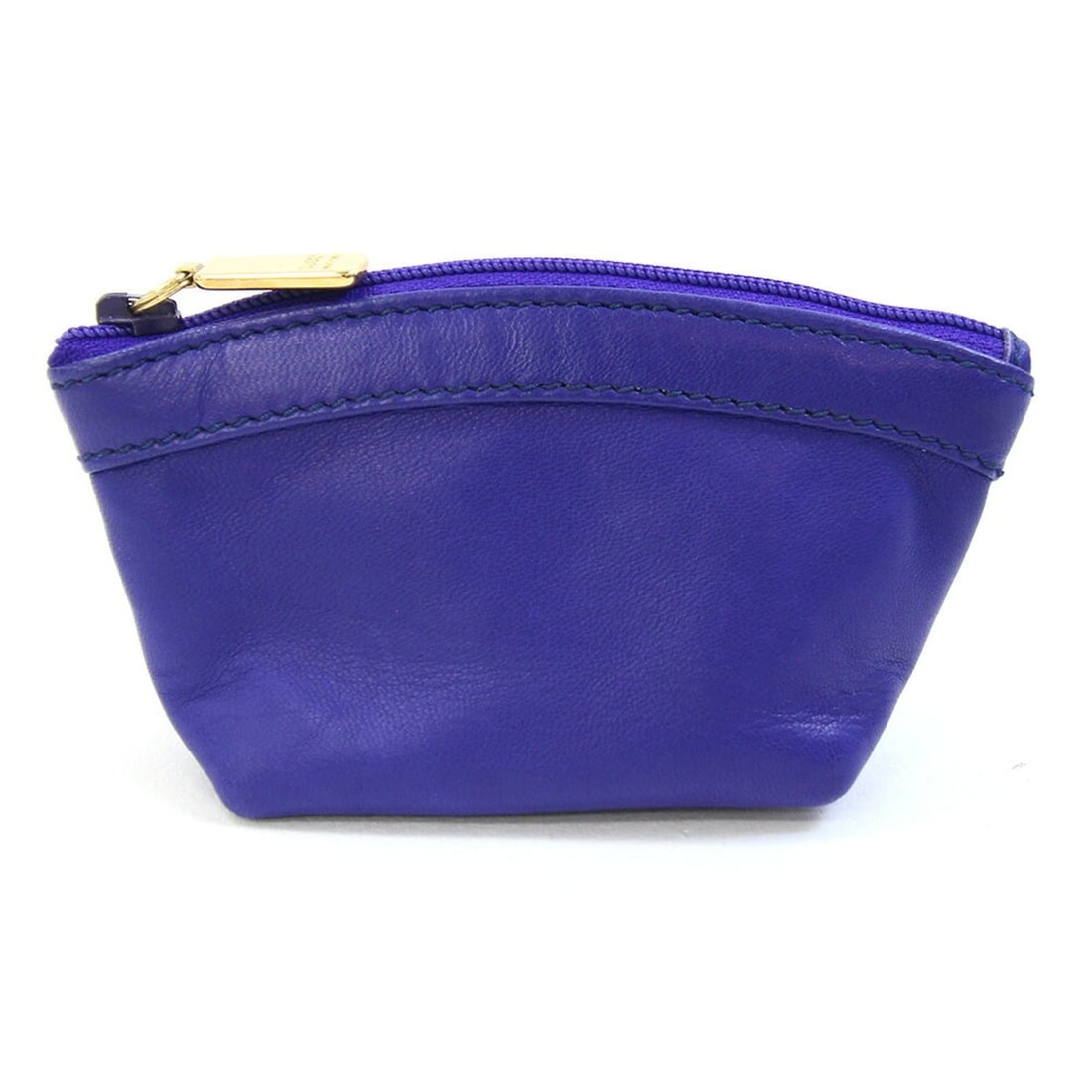 Gucci Wallet/Coin Case, Violet Blue Leather Mini Pouch, Crest Design, Coin Purse, Wallet, Old Style