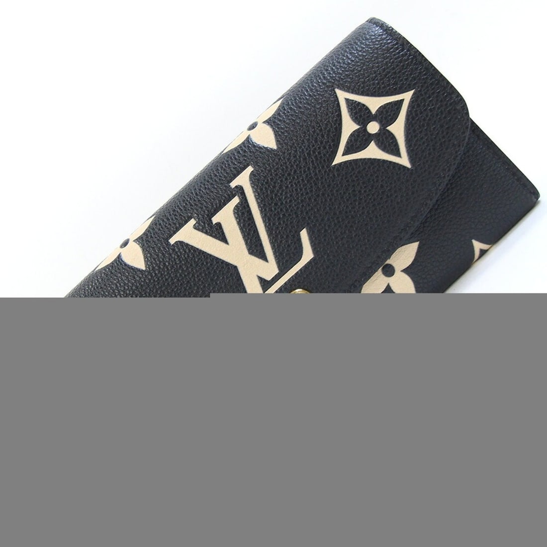 Louis Vuitton Bi-fold Long Wallet Monogram Empreinte Portefeuille Emilie M83138 Black Bicolor