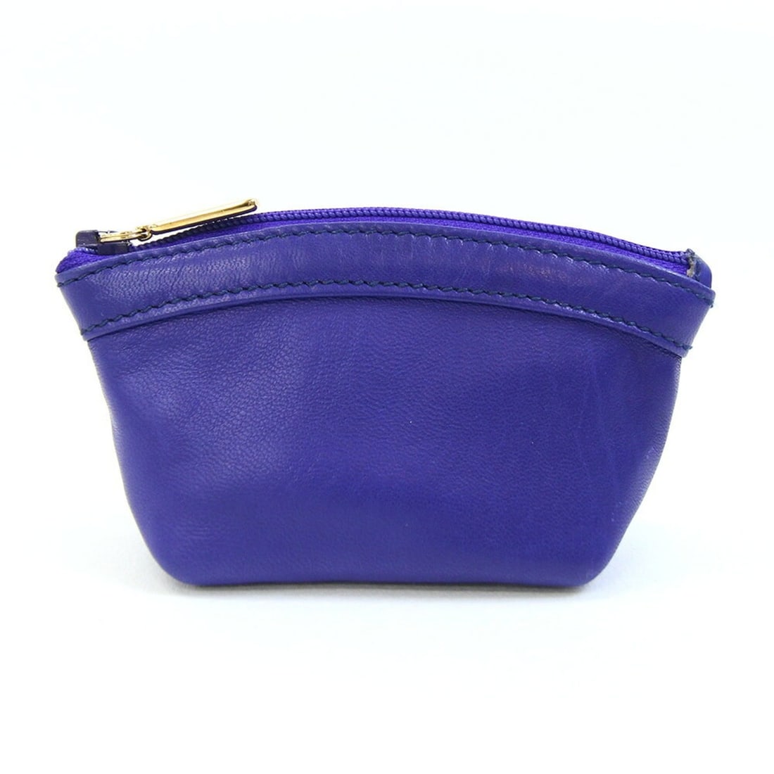Gucci Wallet/Coin Case, Violet Blue Leather Mini Pouch, Crest Design, Coin Purse, Wallet, Old Style