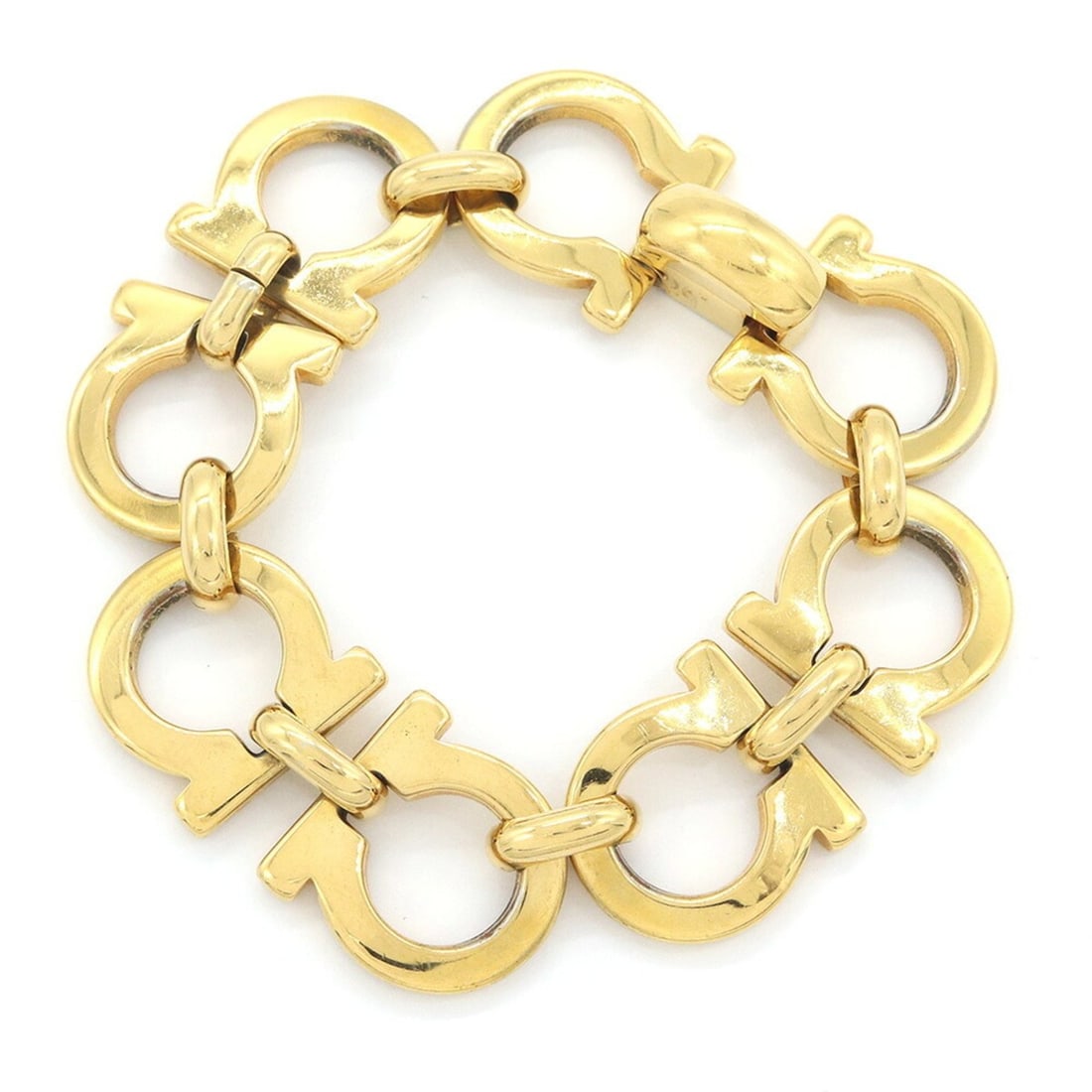 Salvatore Ferragamo Ferragamo Gancini Gold Metal Bracelet, Vintage Style, Ladies' - Salvatore (1 of 9)