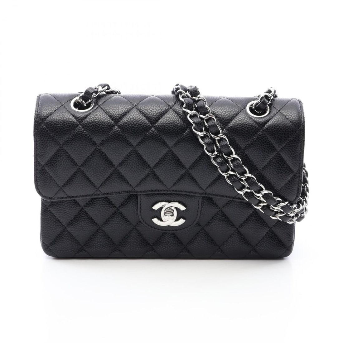 Chanel Matelassé Double Flap Shoulder Bag/Handbag, Caviar Leather (Grained Calfskin), Women's,