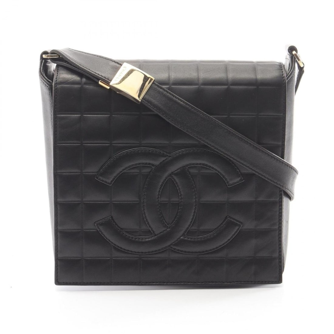Chanel Chocolate Bar Shoulder Bag/Handbag, Lambskin Leather, Women's, Black (1 of 13)