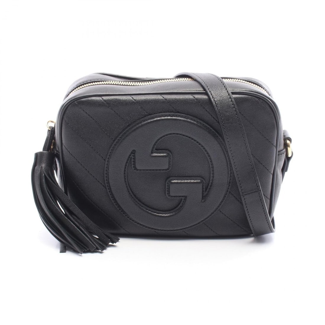 Gucci Blondie Shoulder Bag/Handbag, Leather, Women's, Black, 742360