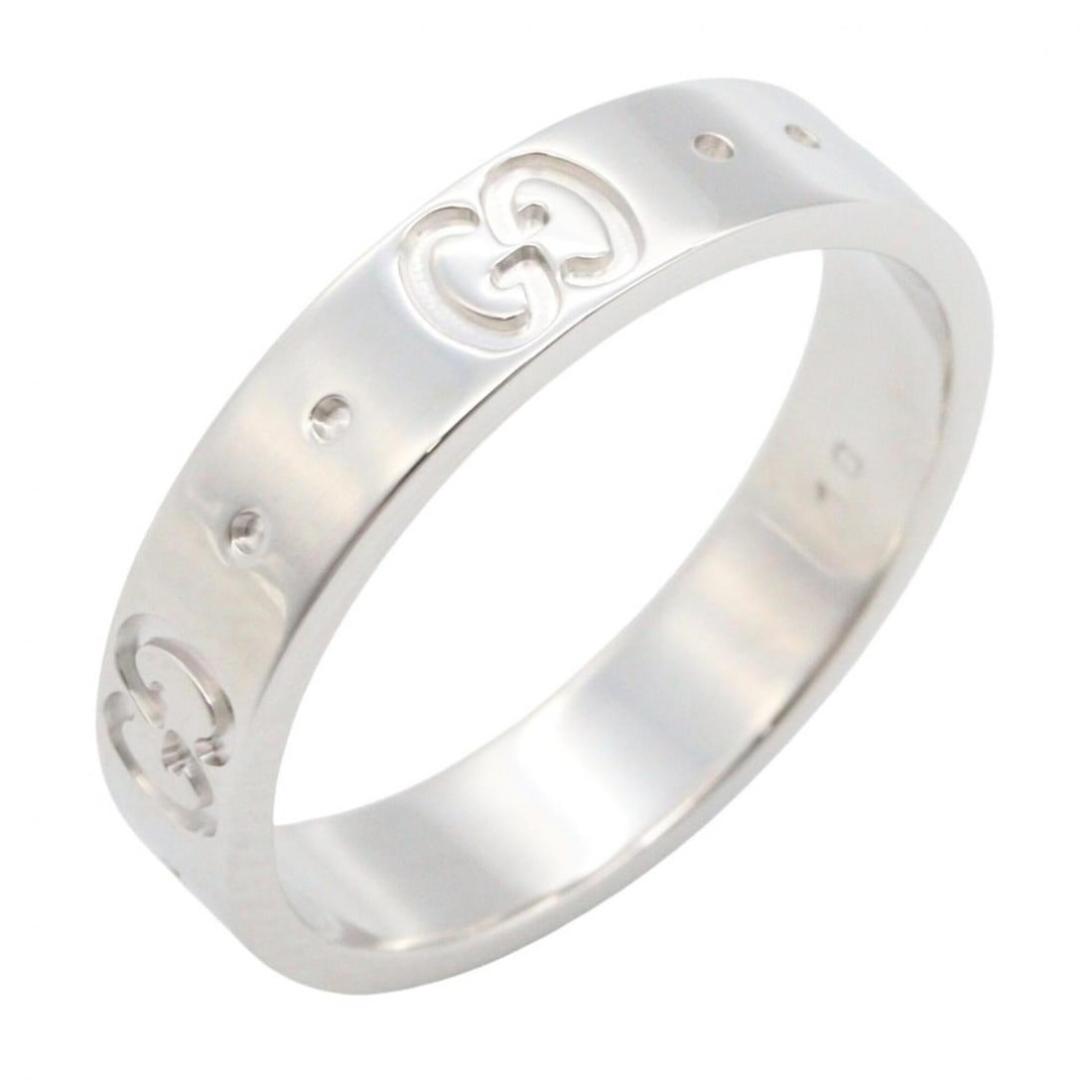 Gucci Icon Ring, 18K White Gold (WG), Women's Silver Tone (1 of 12)