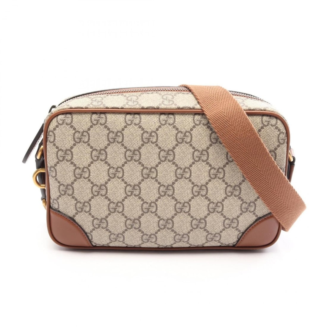Gucci GG Emblem Shoulder Bag/Handbag, Coated Canvas and Leather, Women's, Beige/Brown, 821216: --- Catalog ---Category: SizeSize (HxWxD): 14cm x 22cm x 5cm / 5.51'' x 8.66'' x 1.96''Category: DesignType: Shoulder bagColor: Beige, BrownGender: WomenMaterial: Coated canvas , Leather Category: Gen