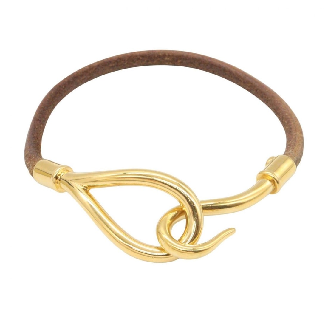 Hermes Jumbo Bracelet, Gold Plated Leather Women's, Gold/Brown Tones