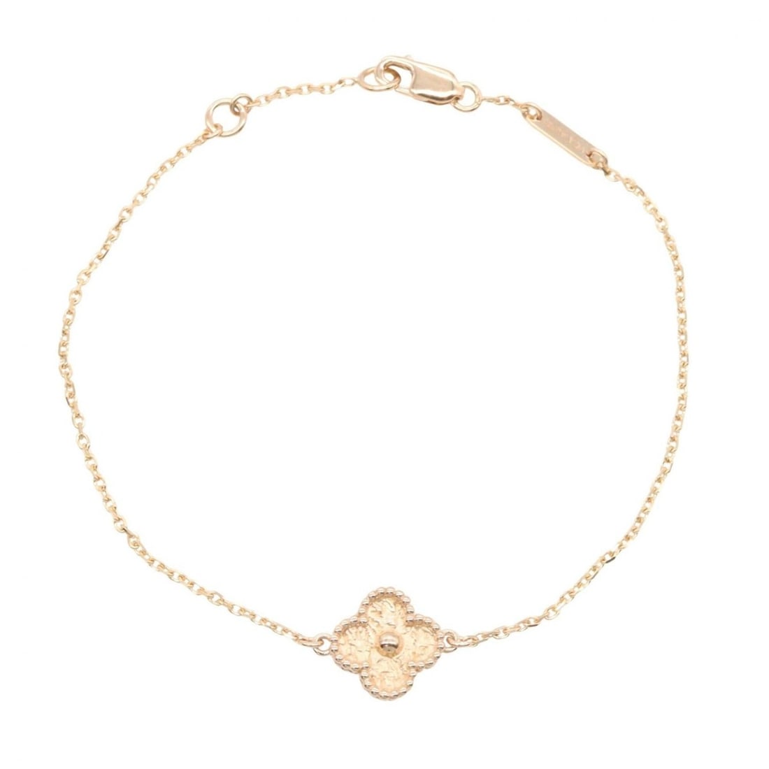 Van Cleef & Arpels Vintage Alhambra Bracelet, 18K Pink Gold (PG), Women's, Tone, VCARO8DC00: --- Catalog ---Category: SizeLength: 15cm - 16.5cm / 5.9'' - 6.49''Category: DesignType: Charm braceletColor: GoldGender: WomenMaterial: Pink gold (18K)Category: GeneralMPN: VCARO8DC00Brand: Van Cleef