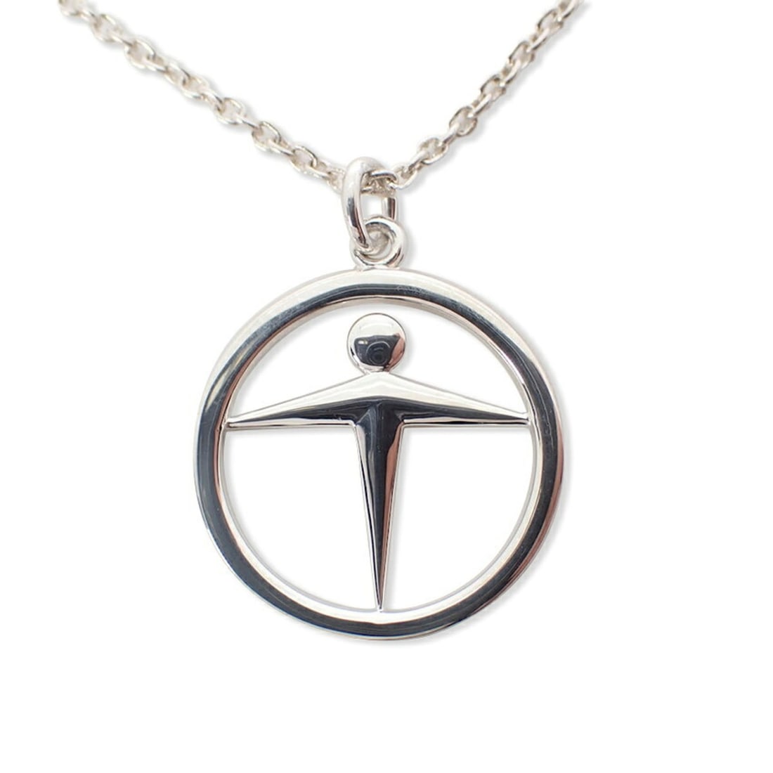 TIFFANY & Co. 925 Manpower Pendant Necklace: --- Catalog ---Category: SizePendant Size: 19mm x 19mm / 0.74'' x 0.74''Neck Circumference: 41 cm / 16.14''Category: DesignGender: WomenMaterial: Sterling silver 925Necklace Type: NecklaceCategory: