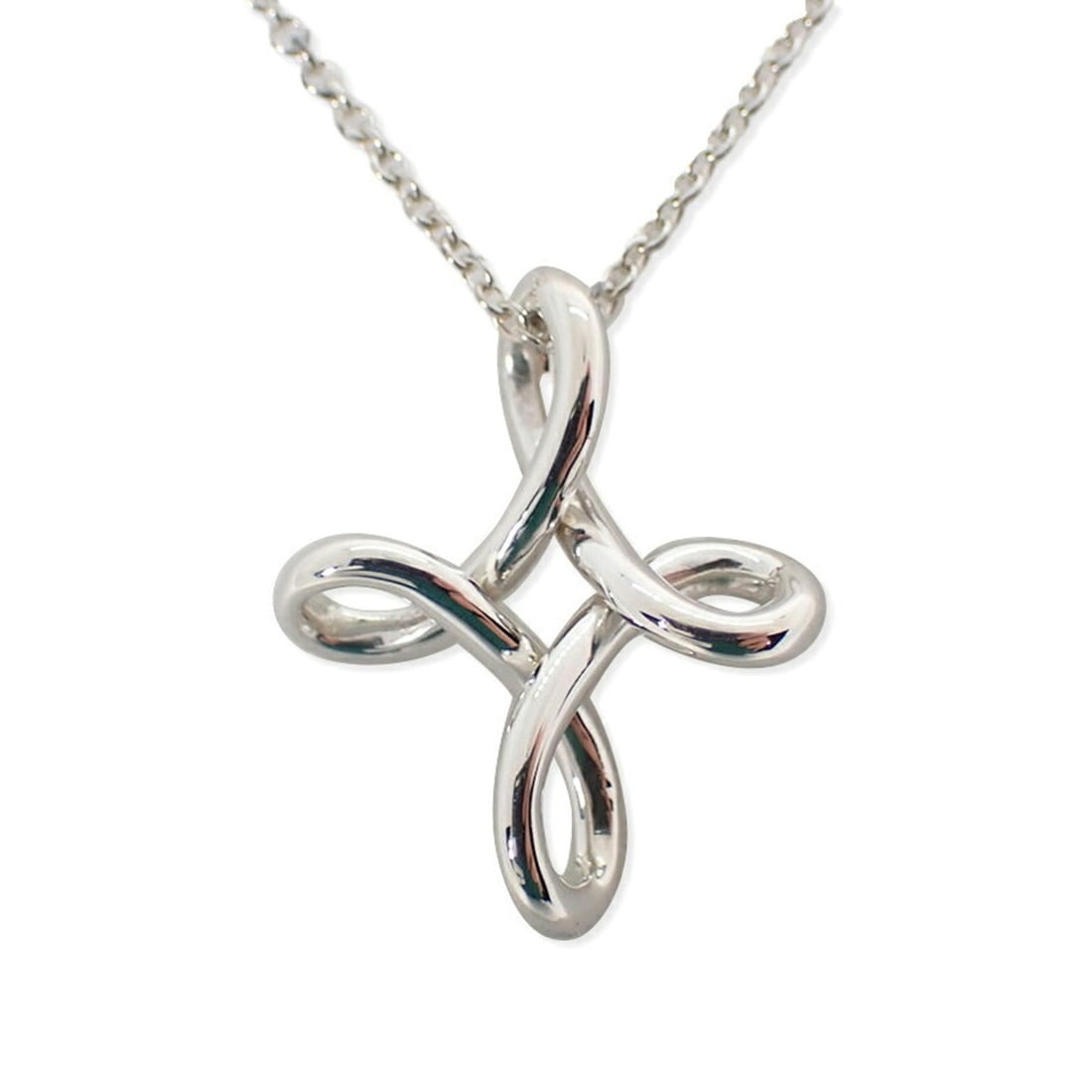 TIFFANY & Co. 925 Cross Infinity Pendant: --- Catalog ---Category: SizePendant Size: 18.4mm x 15mm / 0.72'' x 0.59''Neck Circumference: 41 cm / 16.14''Category: DesignGender: WomenMaterial: Sterling silver 925Pendant Type: PendantNecklace