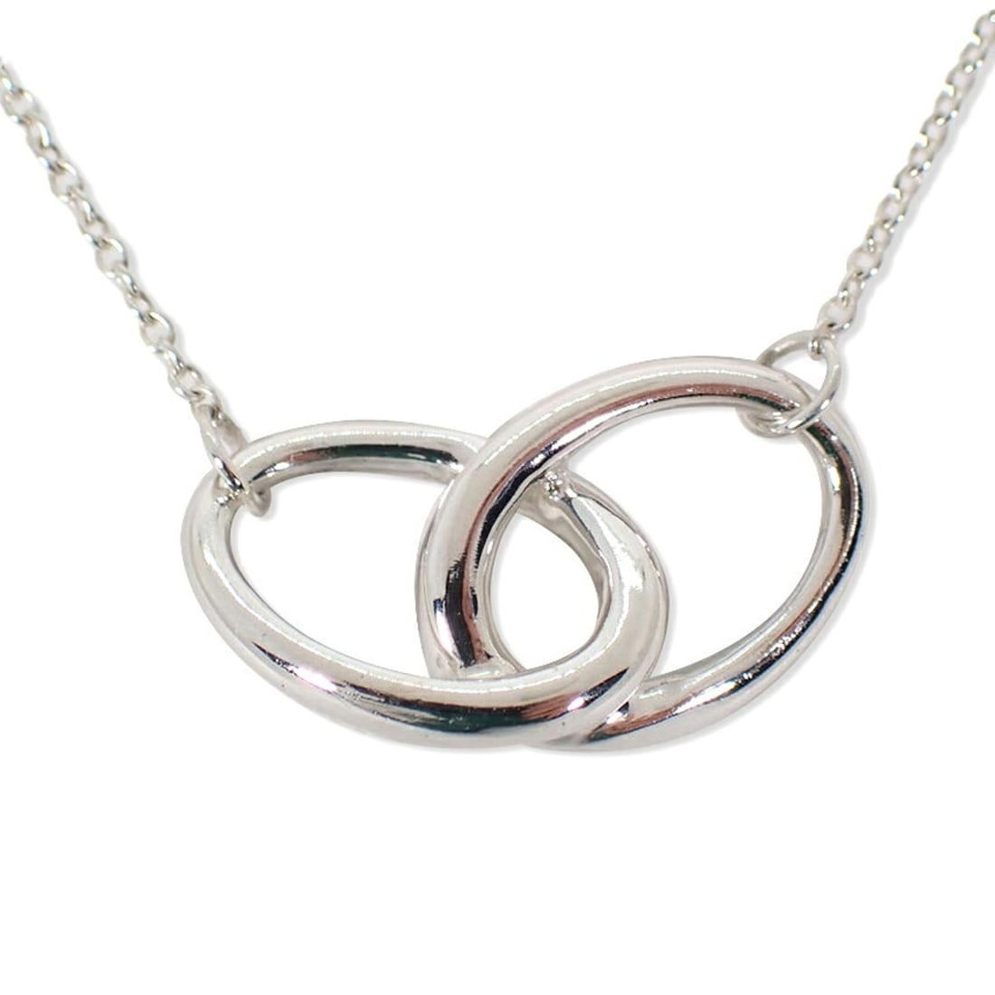 TIFFANY & Co. 925 Double Loop Pendant Necklace: --- Catalog ---Category: SizePendant Size: 10.4mm x 18.8mm / 0.4'' x 0.74''Neck Circumference: 43 cm / 16.92''Category: DesignGender: WomenMaterial: Sterling silver 925Necklace Type: