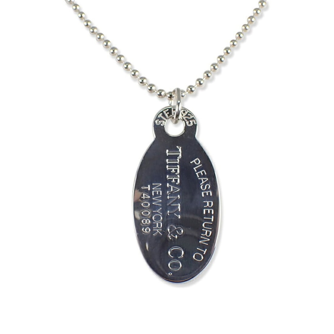 TIFFANY & Co. 925 Return to Tiffany Oval Tag Long Pendant