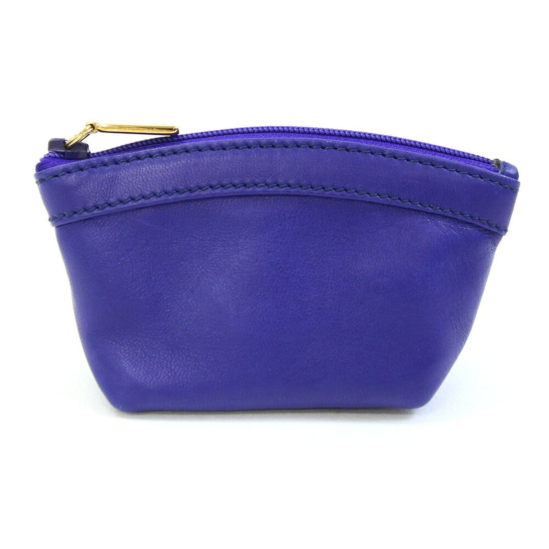 Gucci Wallet/Coin Case, Violet Blue Leather Mini Pouch, Crest Design, Coin Purse, Wallet, Old Style