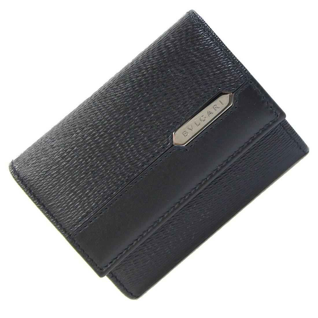 BVLGARI Serpenti Scaglie Man 282856 Black Leather Wallet/Coin Case - Business Card Holder/Card
