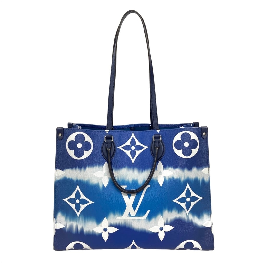 Louis Vuitton Escale OnTheGo GM Tote Bag, 2-Way, Monogram Giant, M45120, Blue, Silver Hardware, RFID