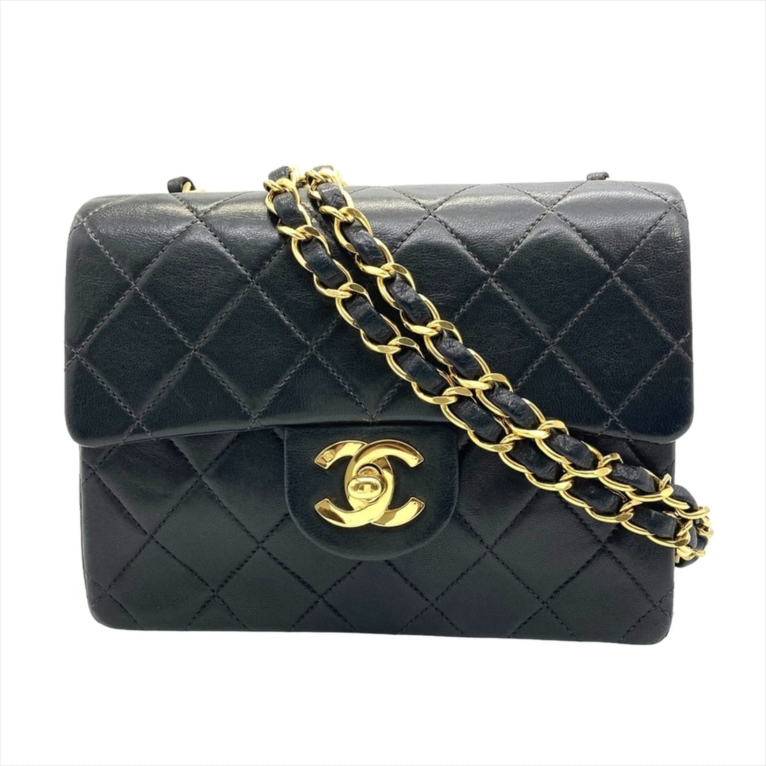 Chanel Matelassé Classic Mini Shoulder Bag, Lambskin, Black, Gold Hardware, 7-digit serial number