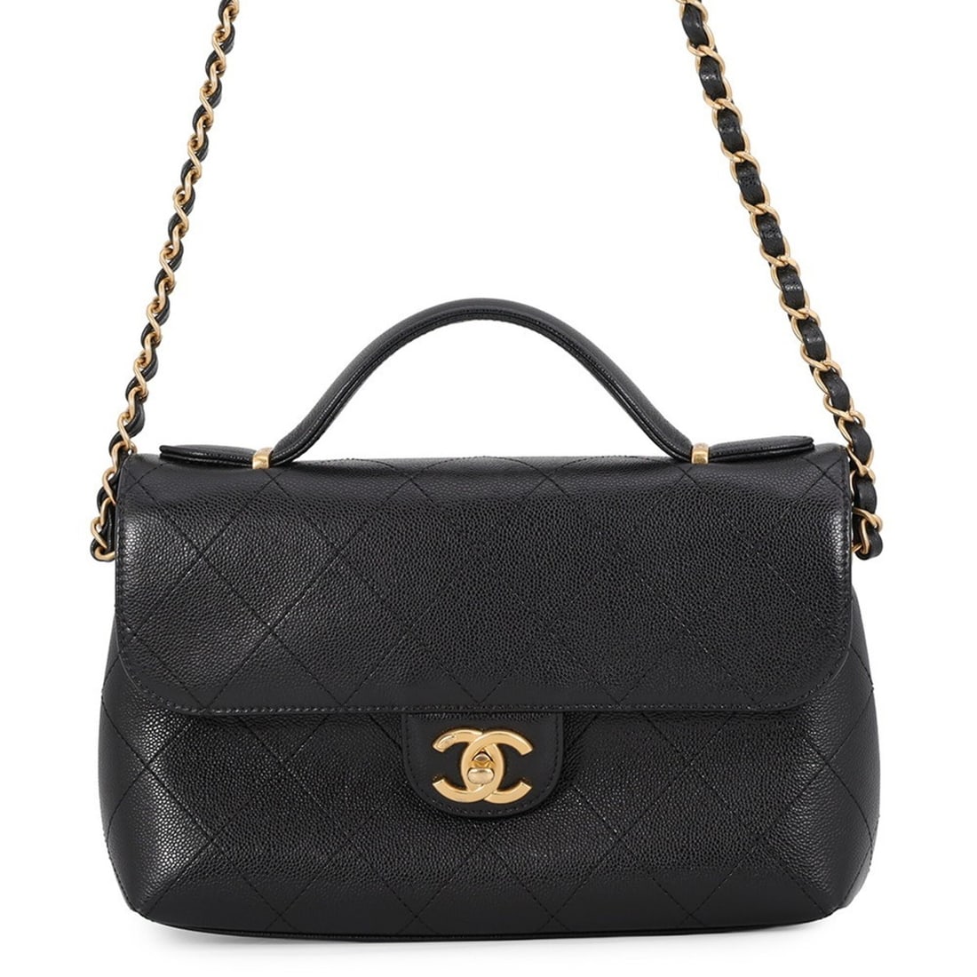 Chanel Chain Shoulder Bag, Matelassé, Coco Mark, Caviar Leather, Black, 2-way, Handbag: --- Catalog ---Category: SizeWeight: 550g / 1.21lb.Size (HxWxD): 15.5cm x 25cm x 6.5cm / 6.1'' x 9.84'' x 2.55''Strap Length: 115cm / 45.27''Category: DesignType: Handbag, Shoulder bagColor: BlackGend