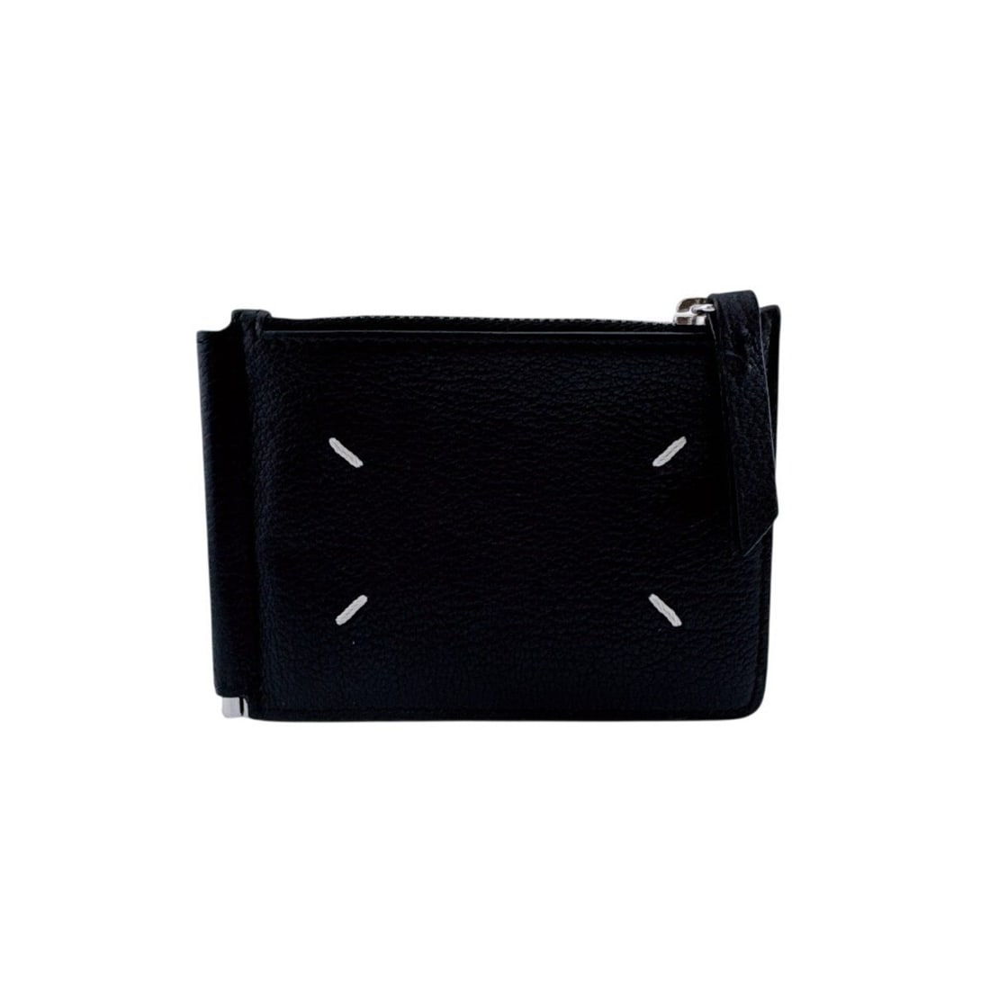 Maison Margiela SA1UI0004 4-stitch coin case, card holder, money clip, bi-fold wallet, black