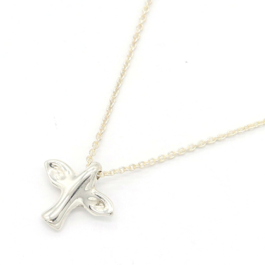 Tiffany & Co. Elsa Peretti Bird Cross Necklace, Sterling Silver 925 Pendant Choker, Design, Women's.