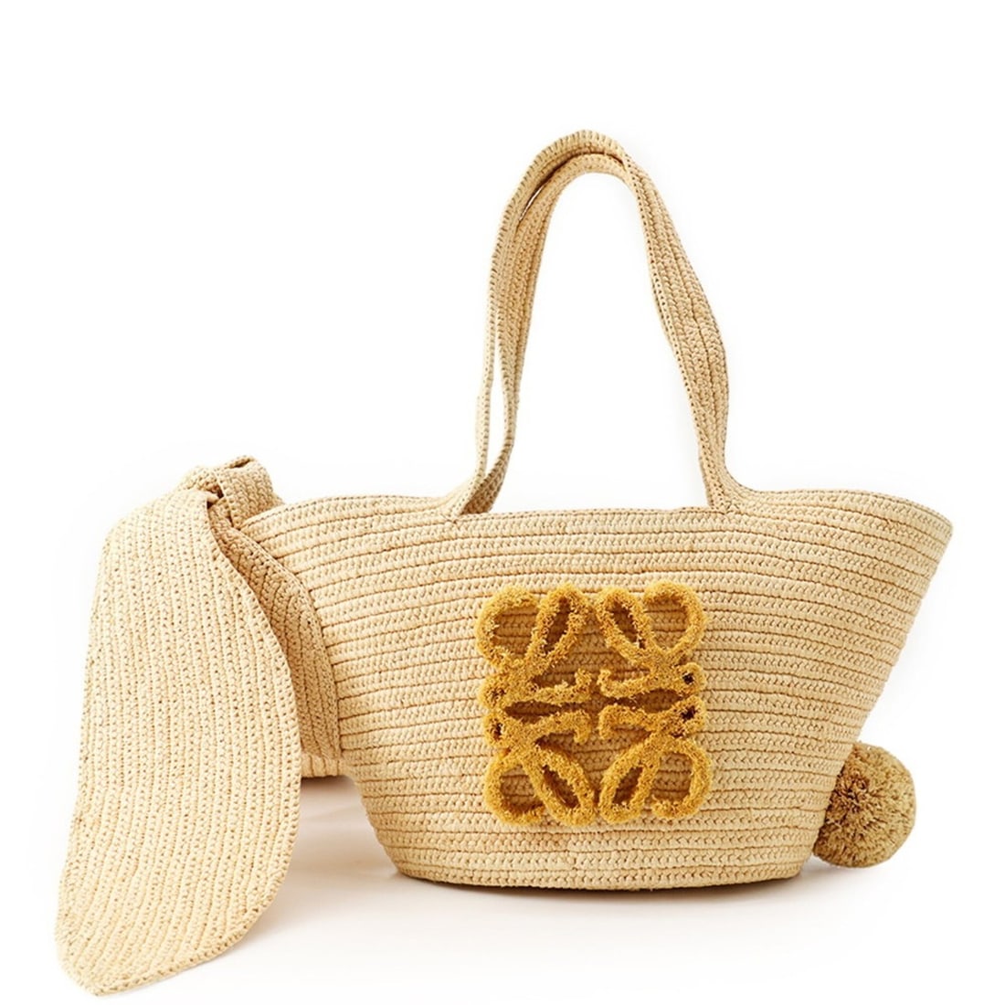 Loewe handbag, bunny basket bag, raffia, A223S17X01, LOEWE rabbit,: --- Catalog ---Category: SizeWeight: 520g / 1.14lb.Size (HxWxD): 19.5cm x 40cm x 12.5cm / 7.67'' x 15.74'' x 4.92''Category: DesignType: Basket, HandbagColor: YellowGender: WomenClosure: OpenMaterial: