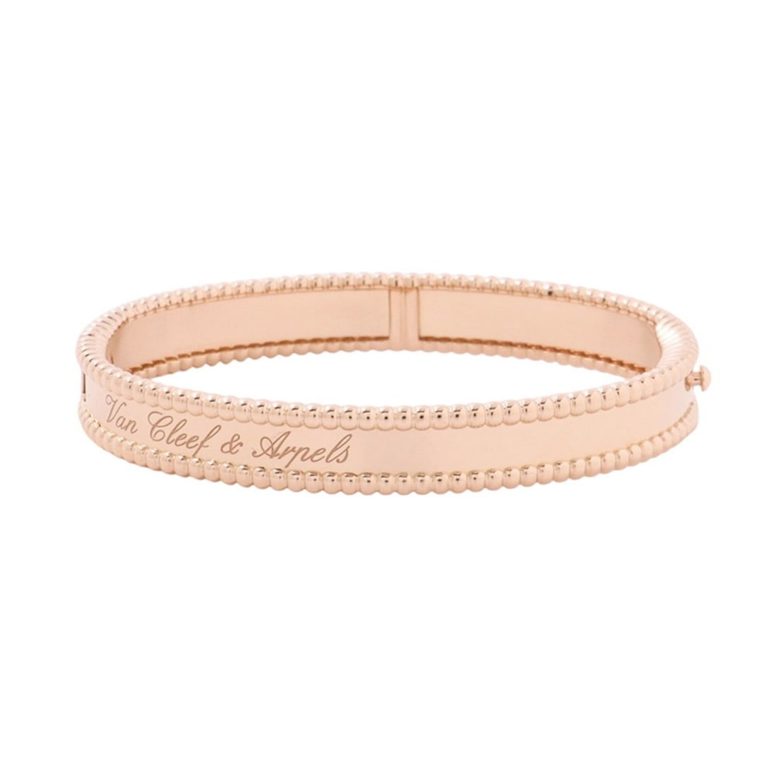 Van Cleef & Arpels Perlee Signature Extra Small Bracelet, 18K Pink Gold (VCARP3K100) Bangle.: --- Catalog ---Category: SizeWidth: 8mm / 0.31''Length: 14.5cm / 5.7''Weight: 18.2g / 0.64oz.Category: DesignType: Charm braceletGender: WomenMaterial: Pink gold (18K)Category: GeneralLine: PerleeBran